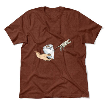Creation Of Adam - Toilet Paper Men/Unisex T-Shirt in Heather Clay color